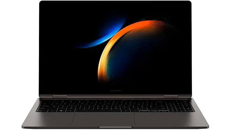 foto do notebook Samsung Book3 360 na cor preta