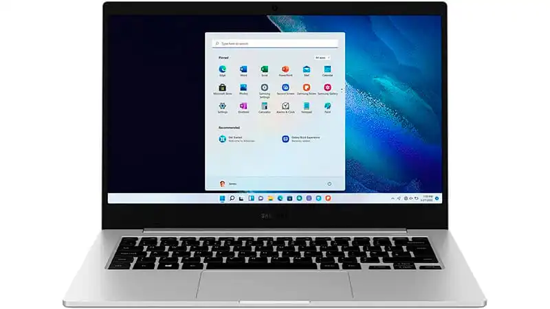 imagem de um notebook Samsung Galaxy Book Go na cor prata