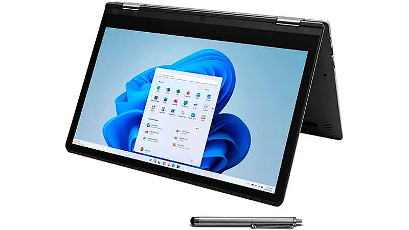 foto do notebook Positivo Duo dobrado ao meio