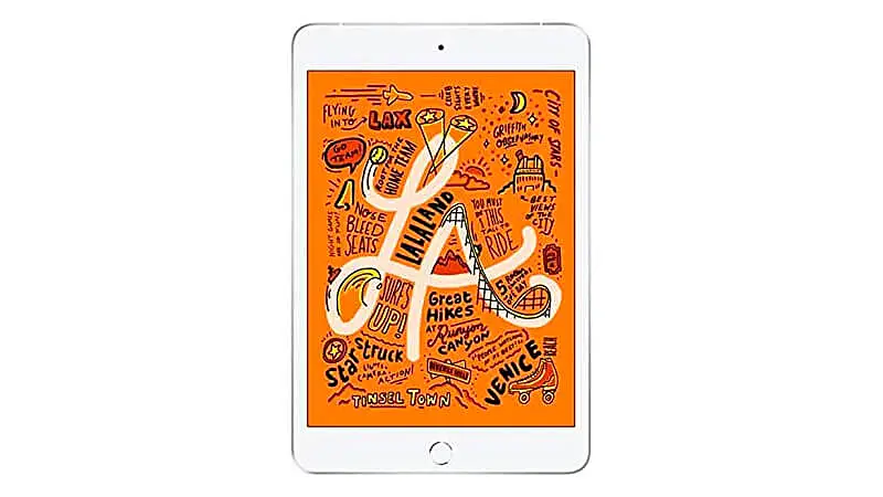imagem de um iPad Mini 5 na cor branca