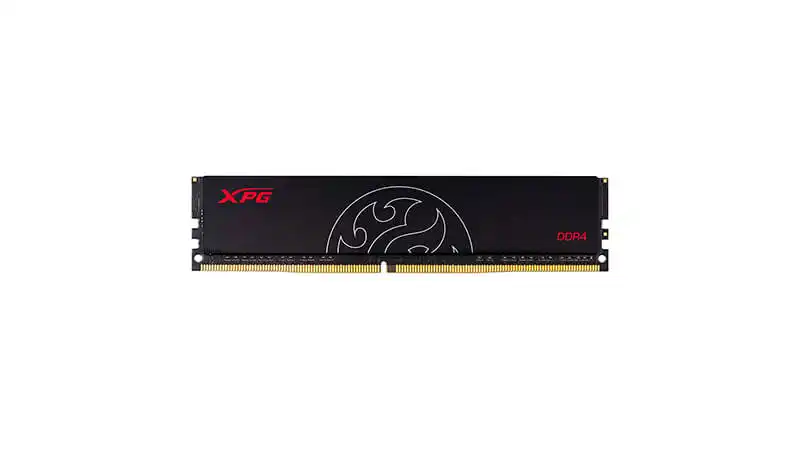 imagem de um pente de memória RAM A-Data com dissipador na cor preta