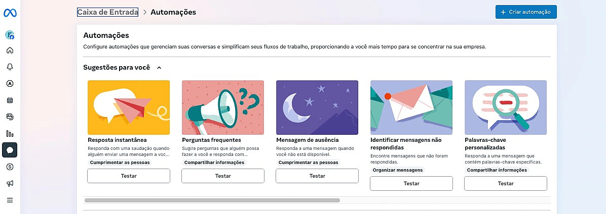 captura de tela do Meta Business Suite