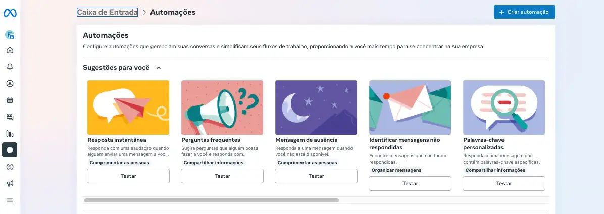 captura de tela do Meta Business Suite