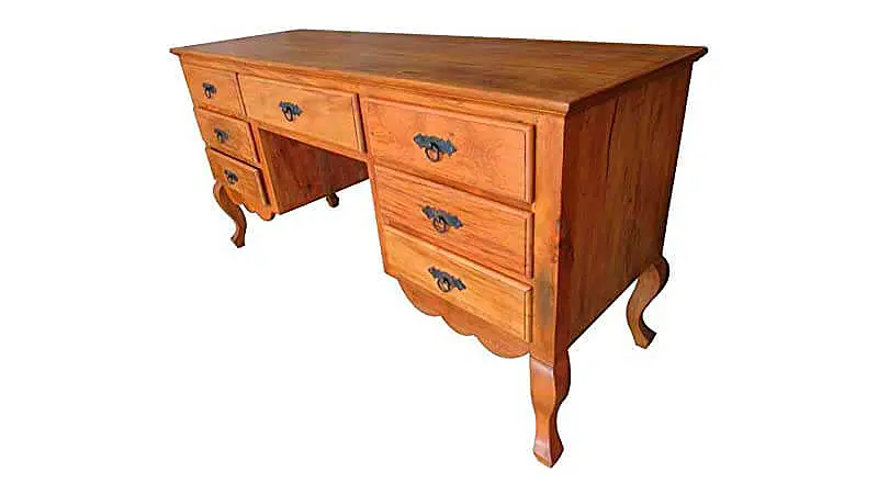 imagem de uma mesa de escritório rústica Decor