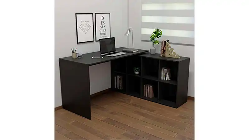 Mesa de Escritório imagem de uma mesa de escritório Nero com design expansível em L