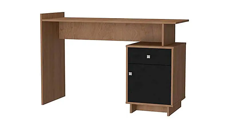 imagem de uma escrivaninha Lisboa da Nova Mobile com uma gaveta e um armário lateral