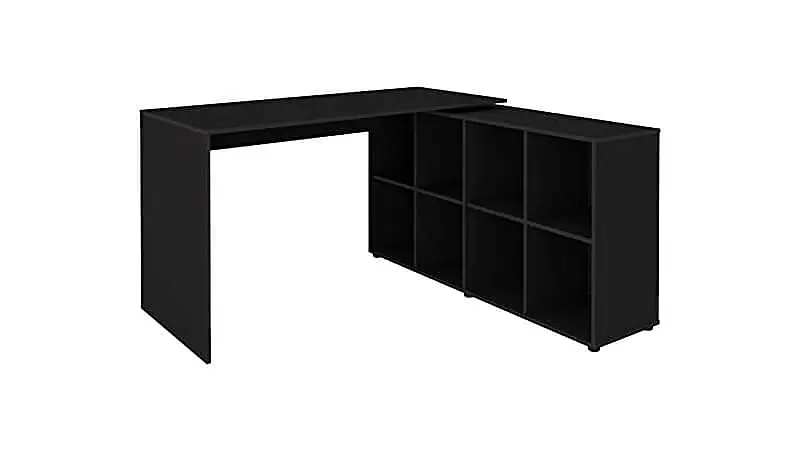 imagem de uma escrivaninha em L Nero II com oito nichos laterais
