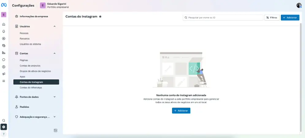 Captura de tela do Meta Business Suite