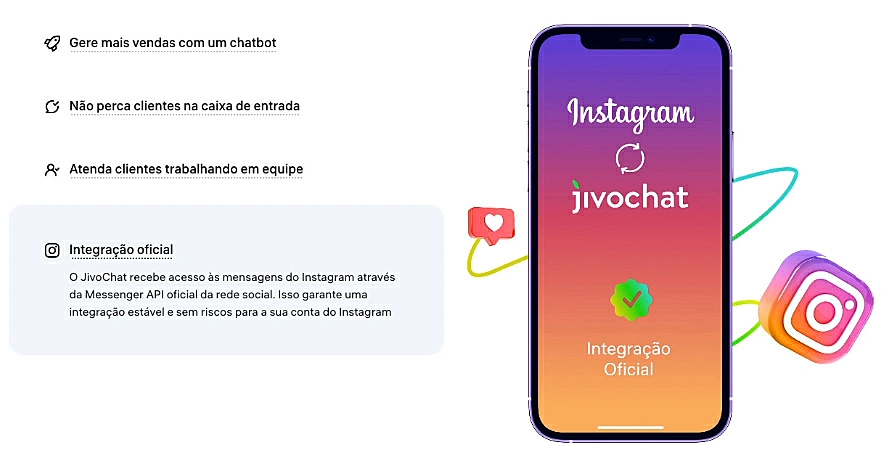 Captura de tela do site JivoChat