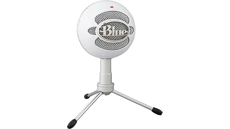 imagem que mostra um microfone de mesa Blue Snowball iCE na cor branca