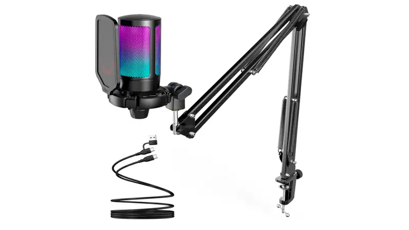 imagem de um microfone Podcast 300U na cor preta