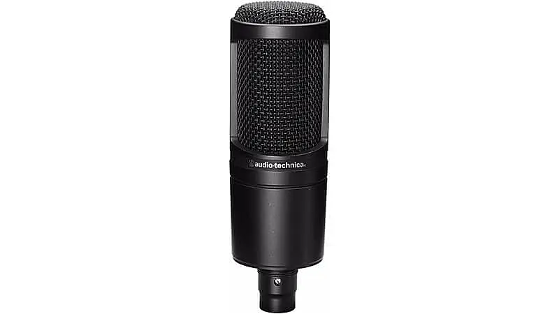 imagem de um microfone Audio Technica AT2020 na cor preta