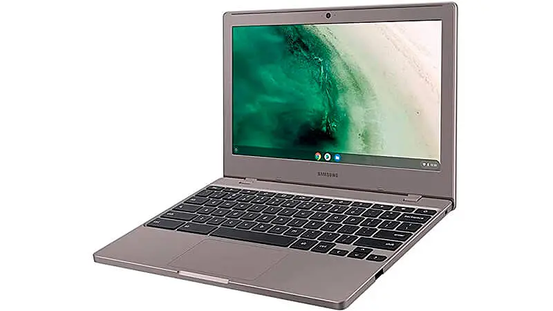 imagem de um Chromebook Samsung na cor cinza