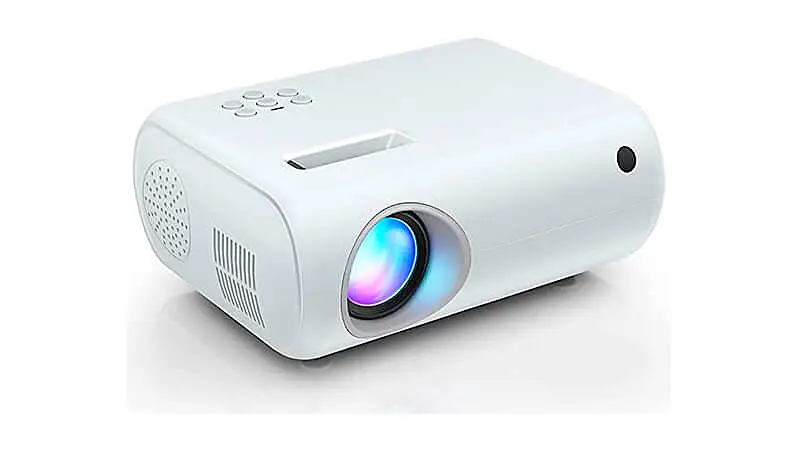 imagem de um mini projetor ClokoWe na cor branca