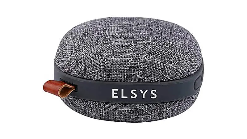imagem de um mini speaker Elsys na cor cinza