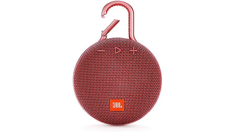 imagem de um mini speaker JBL Clip 3 na cor vermelha