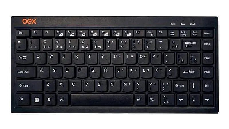 imagem de um mini teclado OEX Flat na cor preta