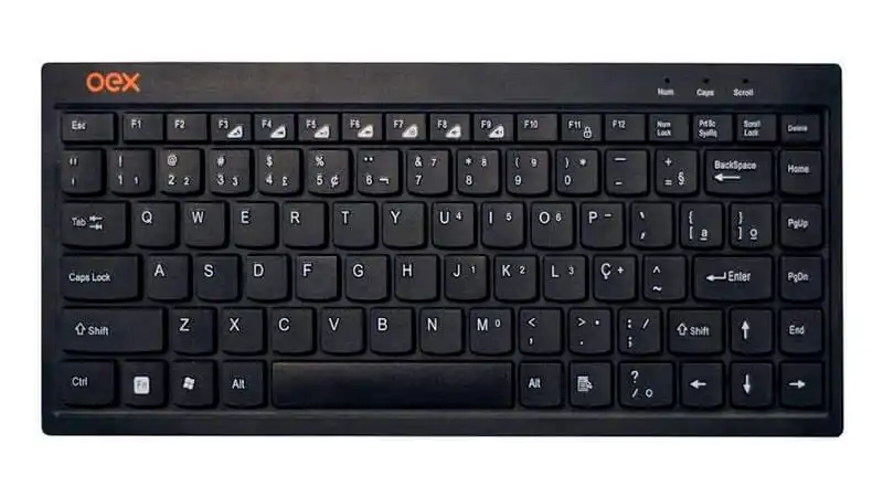 Mini Teclado OEX Flat imagem de um mini teclado OEX Flat na cor preta