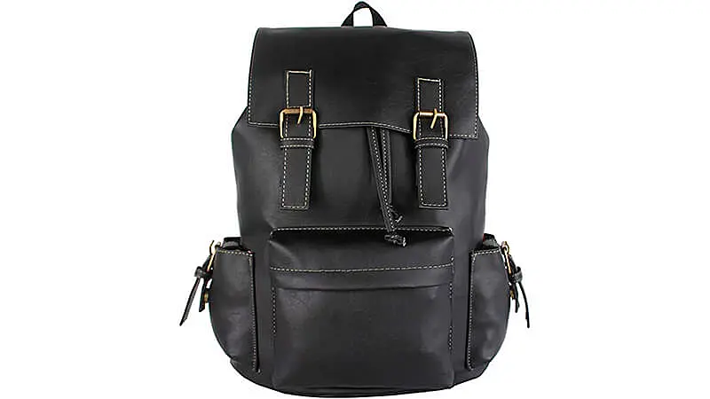 imagem de uma mochila de couro Lenna's Vintage na cor preta