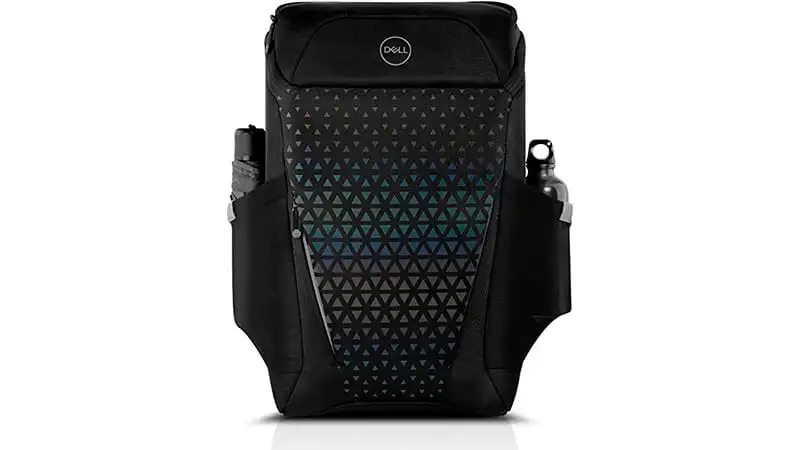 Mochila para Notebook Dell Pro Gaming imagem de uma mochila para Notebook Dell Pro Gaming na cor preta e acabamento colorido na parte frontal