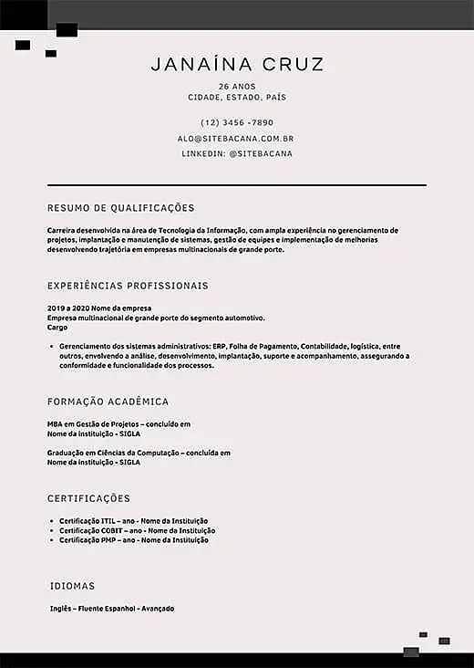 imagem de modelo de currículo do Canva