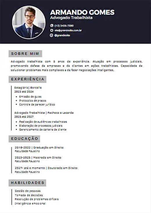 imagem de modelo de currículo do Canva