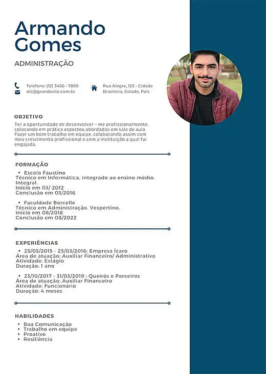 imagem de modelo de currículo do Canva