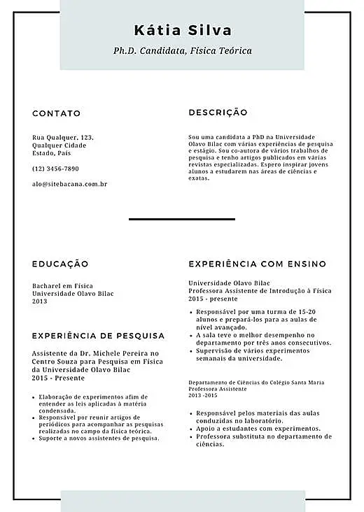 imagem de modelo de currículo do Canva