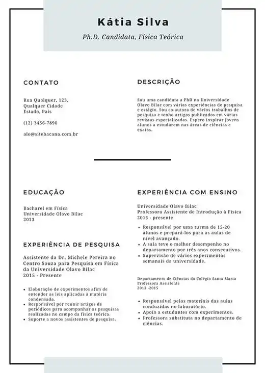 imagem de modelo de currículo do Canva