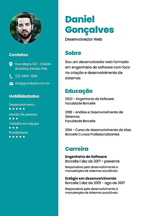 imagem de modelo de currículo do Canva