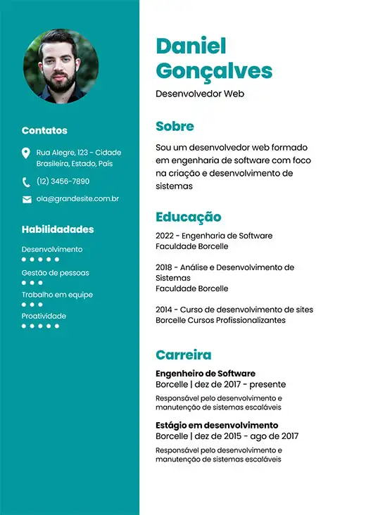 imagem de modelo de currículo do Canva