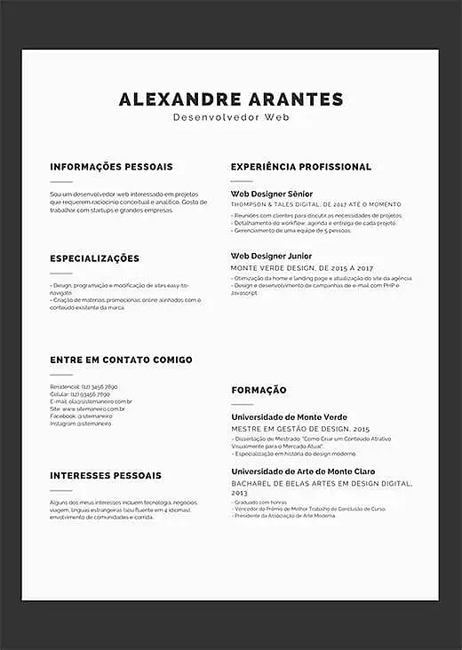 imagem de modelo de currículo do Canva