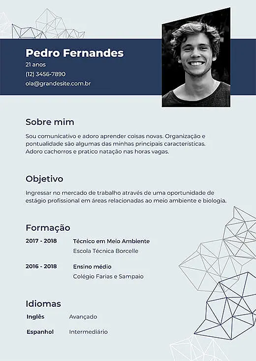 imagem de modelo de currículo do Canva