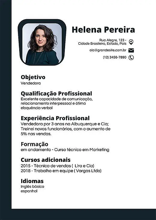 imagem de modelo de currículo do Canva