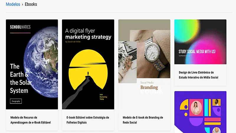 Captura de tela do Flipsnack