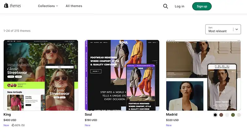 captura de tela da Shopify