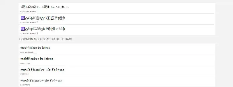 Captura de tela modificador de letras do modificador de letras.com