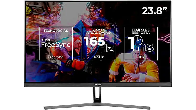 imagem de um monitor 165hz TGT Target de 24 polegadas com algumas informações na tela