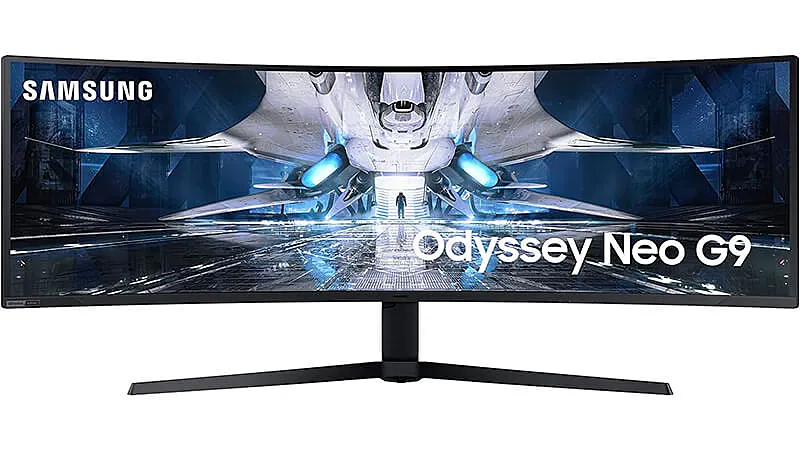 imagem de um monitor curvo de 49 polegadas da Samsung