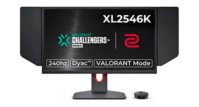 Monitor BenQ Zowie  foto de um monitor gamer BenQ ZOWIE de 24.5 polegadas com abas laterais