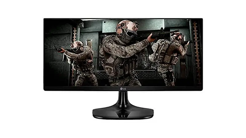 imagem de um monitor gamer ultra wide LG de 25 polegadas