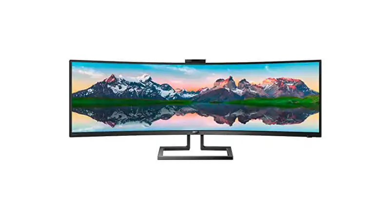 imagem de um monitor ultra wide Philips Brilliance de 48.8 polegadas