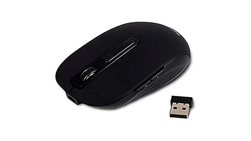 imagem de um mouse com botão lateral da Multilaser na cor preta