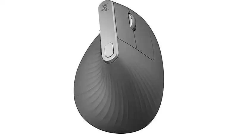 imagem de um mouse ergonômico da Logitech na cor cinza