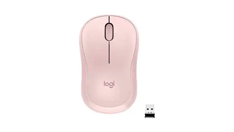 Mouse Rosa Sem Fio Logitech M220 imagem de um mouse sem fio Logitech M220 na cor rosa