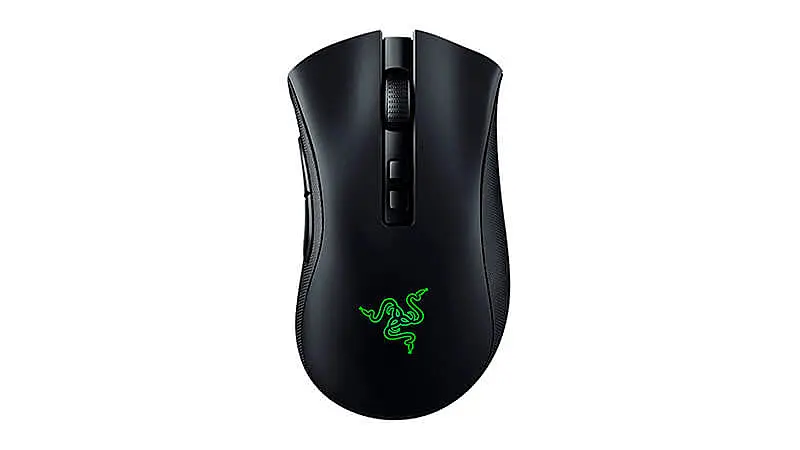 imagem de um mouse sem fio Razer DeathAdder V2 na cor preta