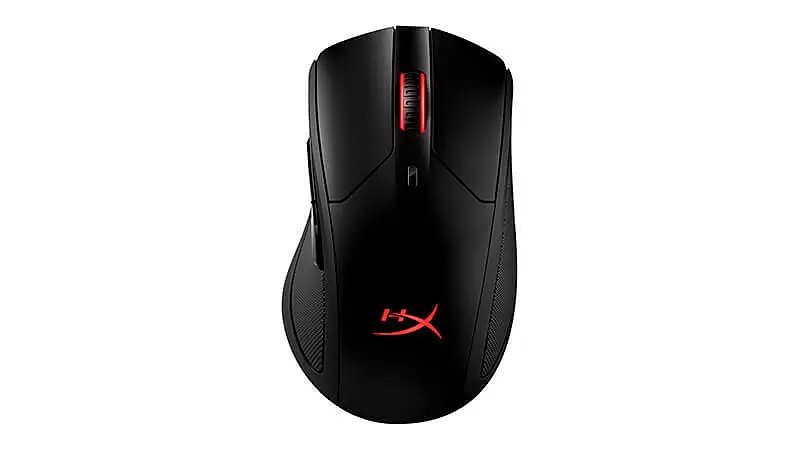 imagem de um mouse sem fio HyperX Pulsefire Dart na cor preta