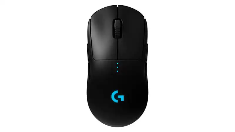 imagem de um mouse sem fio Logitech G Pro na cor preta