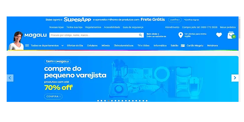 Site Magazine Luiza Multicanal