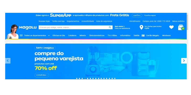 Site Magazine Luiza Multicanal